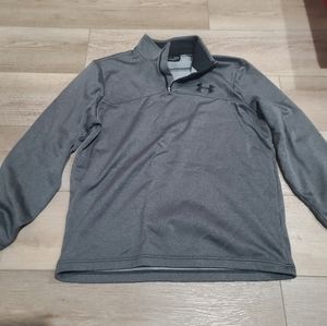 Men's Under Armour Heat Gear Long Sleeve 1/4 Zip Pullover Sweatshirt Medium Gray